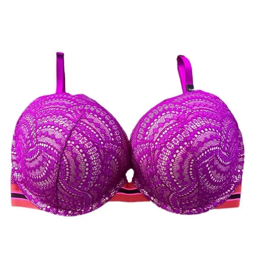 Victoria’s Secret Very Sexy Push Up Padded Lace Bra Berry rumba 32DD 32DDD